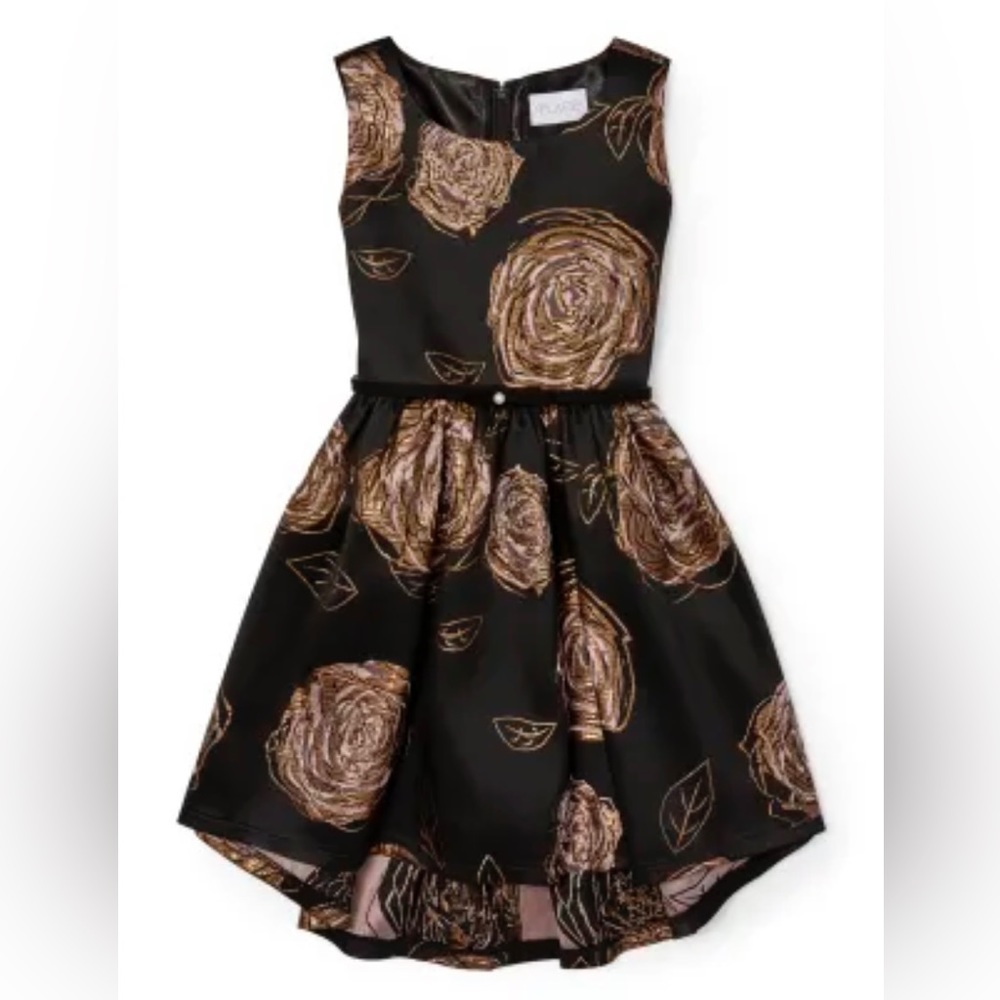 Elegant Black and Gold Kids Dress